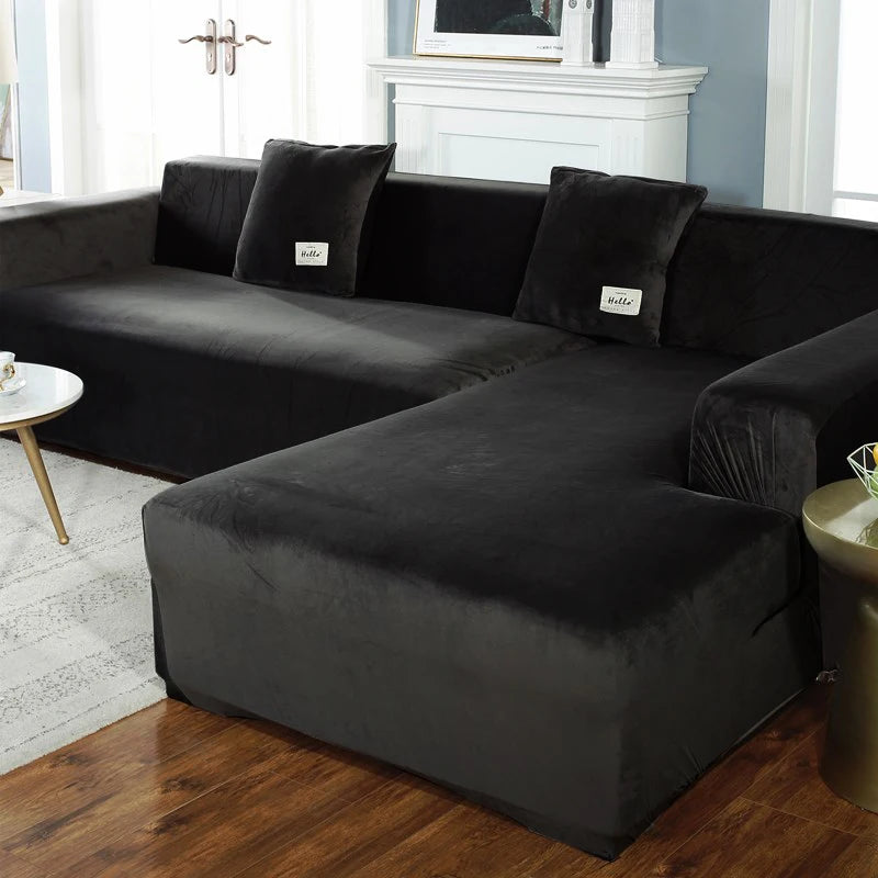 Velvet Stretch Sofa Cover — Protective Slipcover for 1-4 Seater Couches