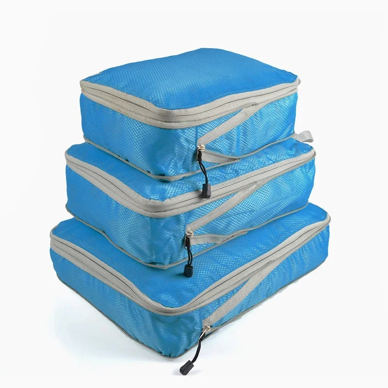 Travel Luggage Organizer Set — Compression Packing Cubes for Suitcases