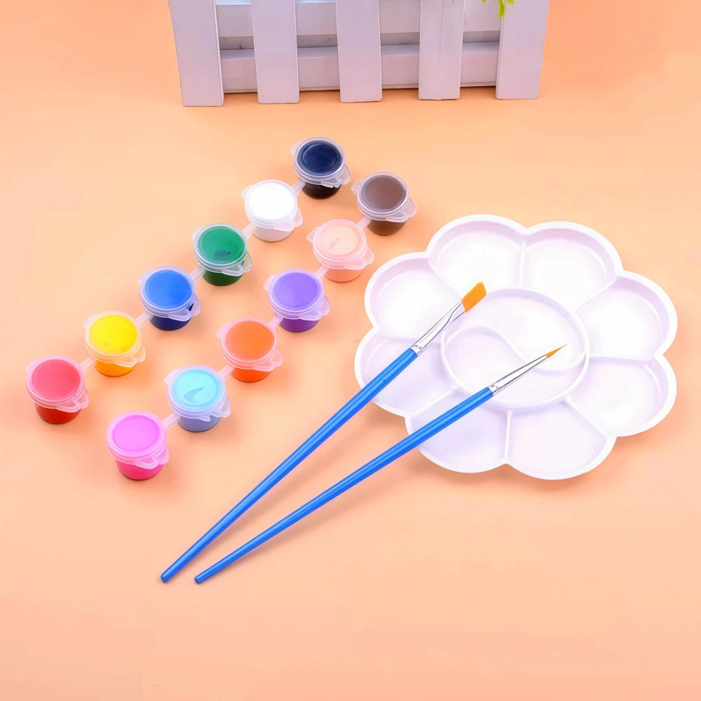 Acrylic Pigment Paint Set — Multi-Surface Art Kit with Built-in Brush