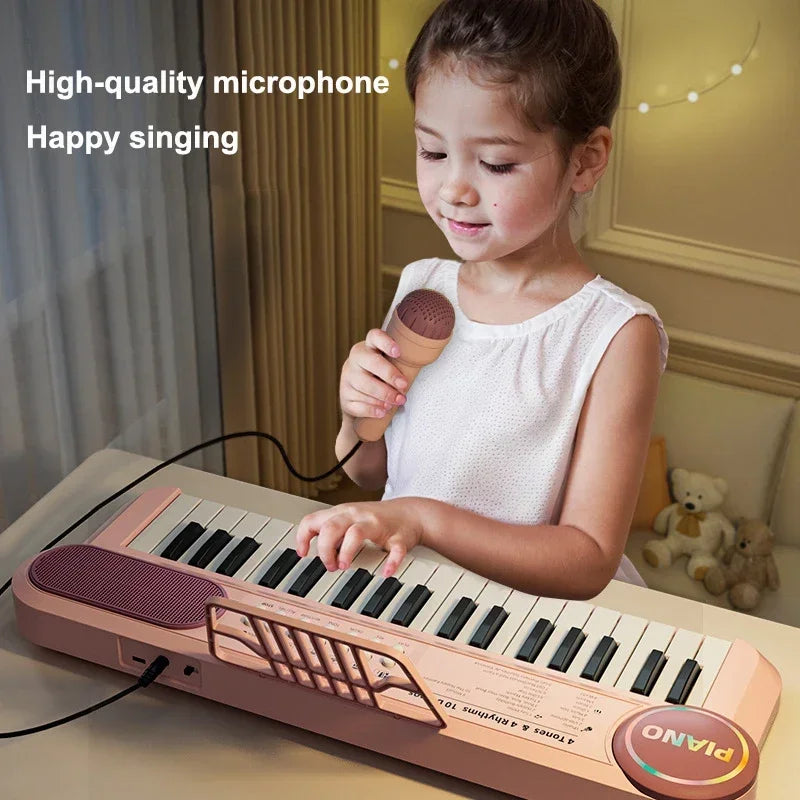 CONUSEA Kids Electric Piano — 37-Key Musical Learning Set with Microphone