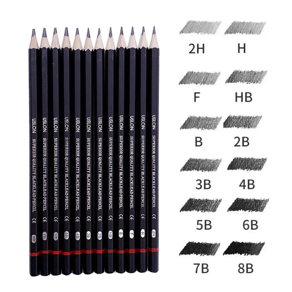 TWBEB Professional Sketching Pencil Set — 12-Piece Graphite Drawing Kit