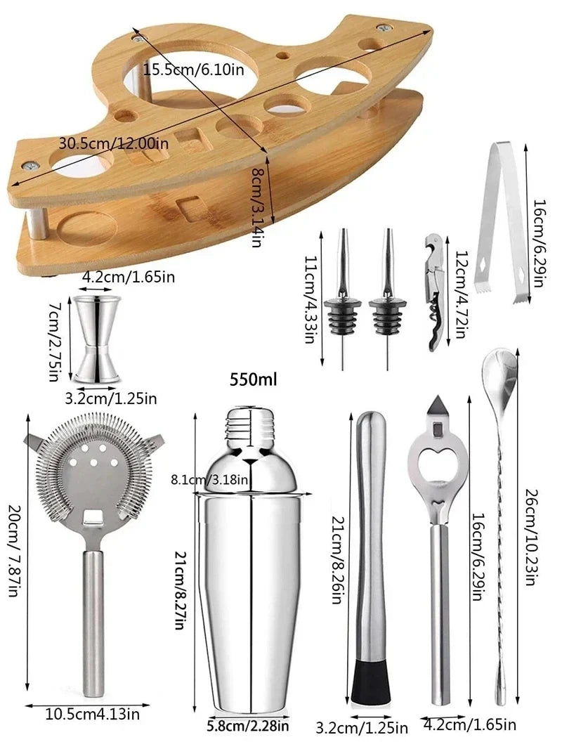 Upors Stainless Steel Cocktail Shaker — Professional Barware Mixer for Drinks