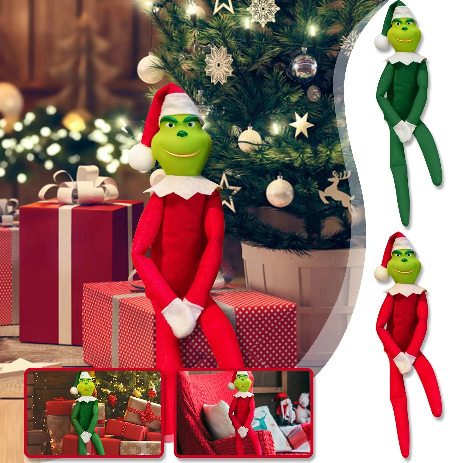 Christmas Elf Plush Figurine — Decorative Holiday Ornament & Stocking Stuffer