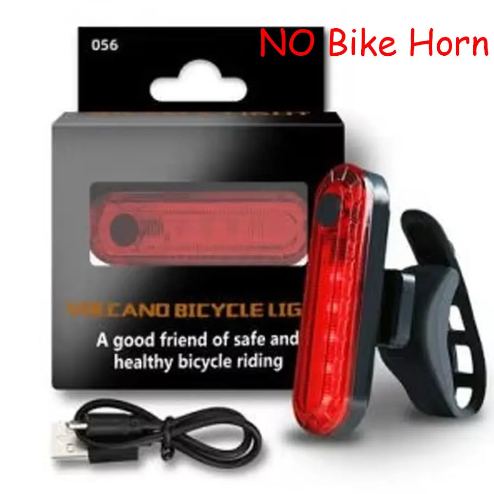 Rechargeable Bike LED Front Light — Waterproof Cycling Lamp with Horn