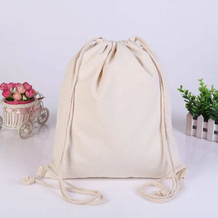 Blank Canvas Drawstring Backpack — DIY Tie Dye & Sublimation Gym Bag