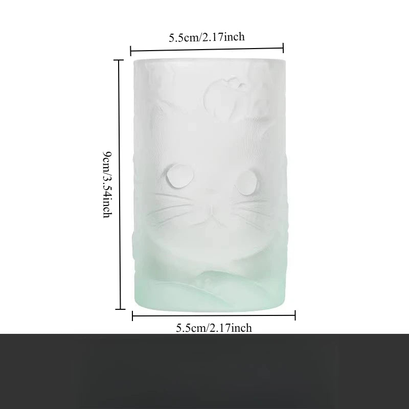 Cat Persimmon Glass Cup — Creative Decorative Drinking Vessel