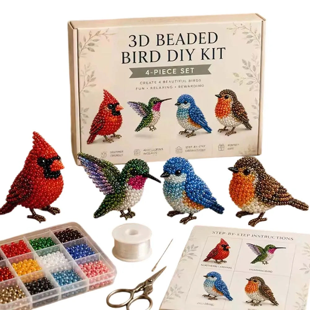 UDOCOOL 3D Beaded Animal Craft Kit — DIY Handmade Miniature Pet Set