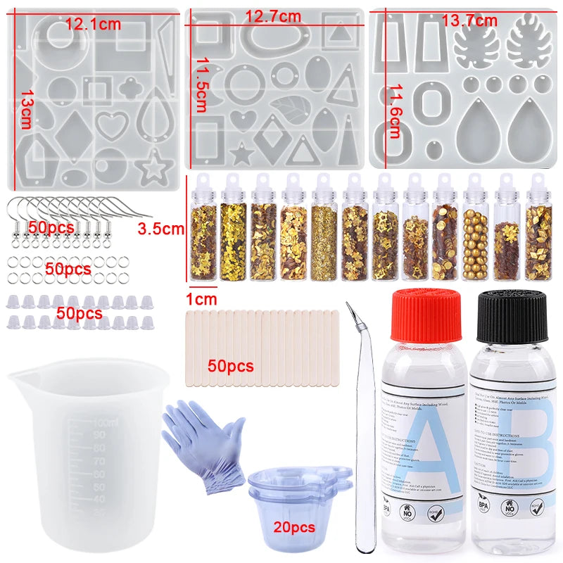 QIAO Epoxy Resin Casting Kit — DIY Jewelry Making Molds & Glue Set