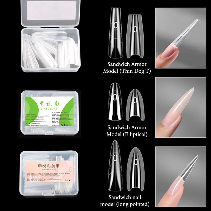 Sandwich Dual Nail Forms — 60pc Set for Quick 3D Extensions