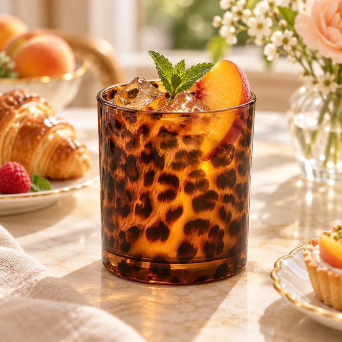 Leopard Glass Cup — Animal Print Drinkware