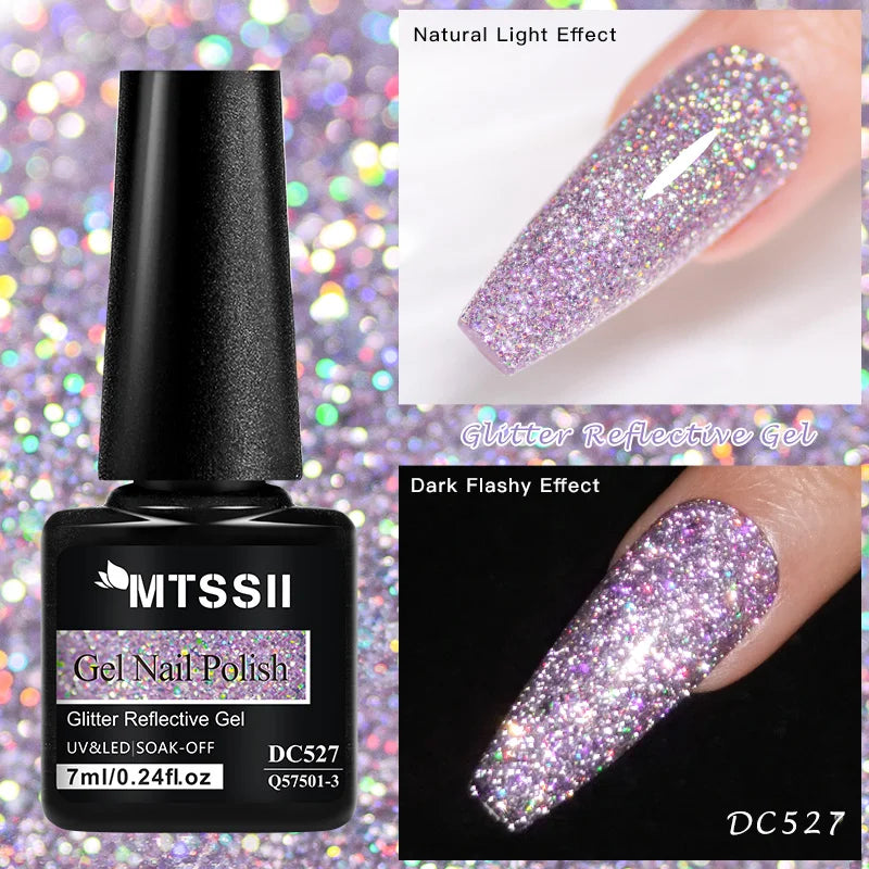 Mtssii Reflective Glitter Gel Nail Polish — Sparkling Holographic Effect