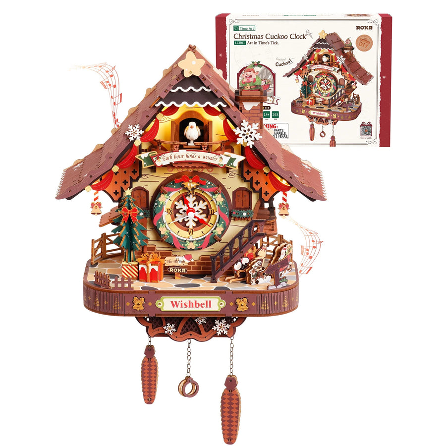 ROKR Christmas Cuckoo Clock — 3D Wooden Mechanical Model Kit
