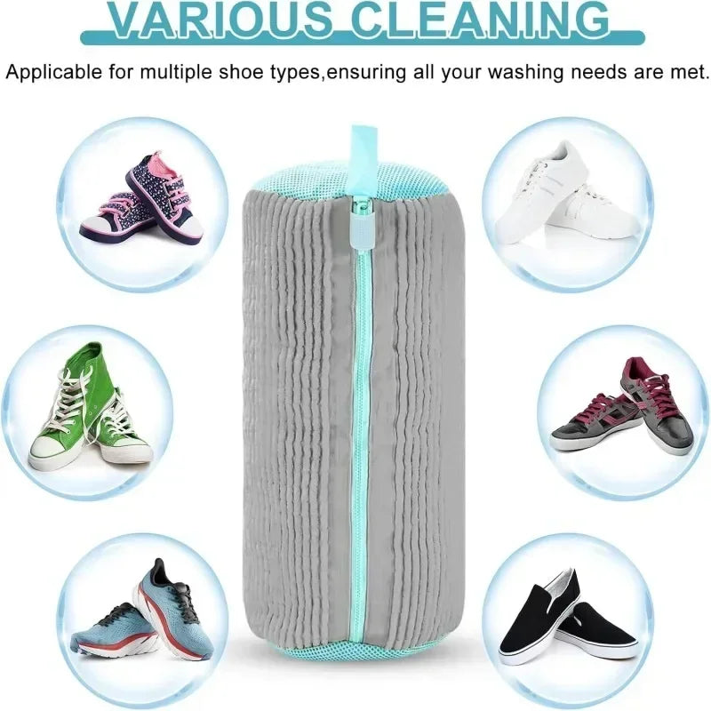 Machine Washable Shoe Laundry Bag — Durable Polyester Protector with Adjustable Strap