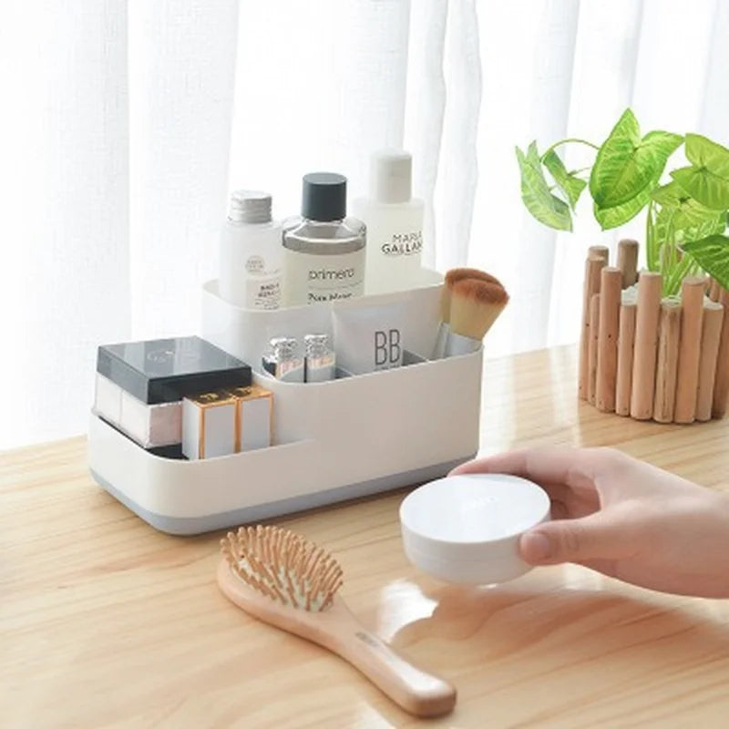 Creative Makeup Organizer Box — Multi-Compartment Cosmetic Storage with Drawer