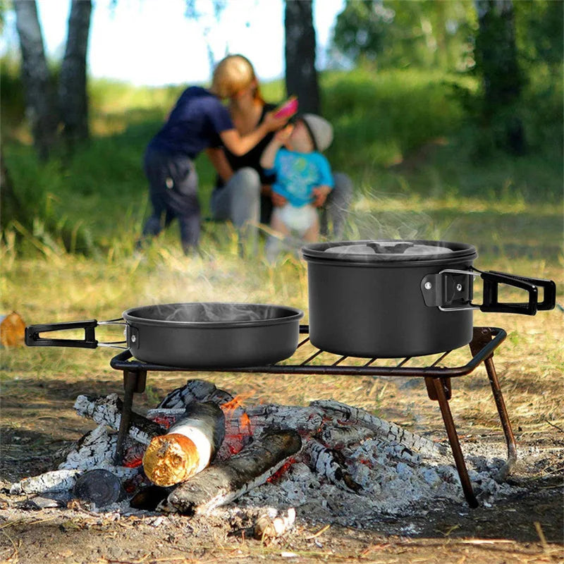 15-Piece Camping Cookware Set — Portable Outdoor Cooking Kit for Hiking