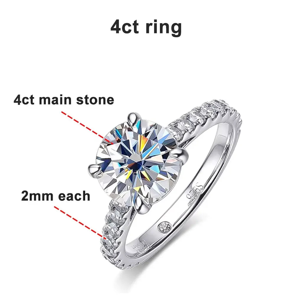 knobspin Moissanite Bridal Ring Set — Sparkling VVS1 D Color Eternity Band