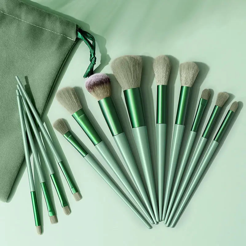 13-Piece Professional Makeup Brush Set — Complete Beauty Kit with Storage Bag