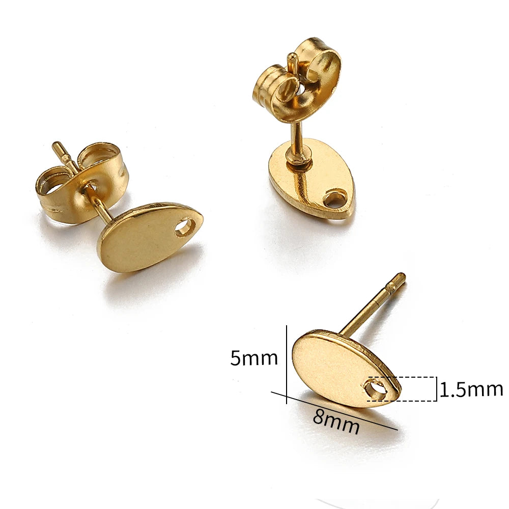 MINGXUAN Stainless Steel Earring Studs — DIY Jewelry Making Base Pins