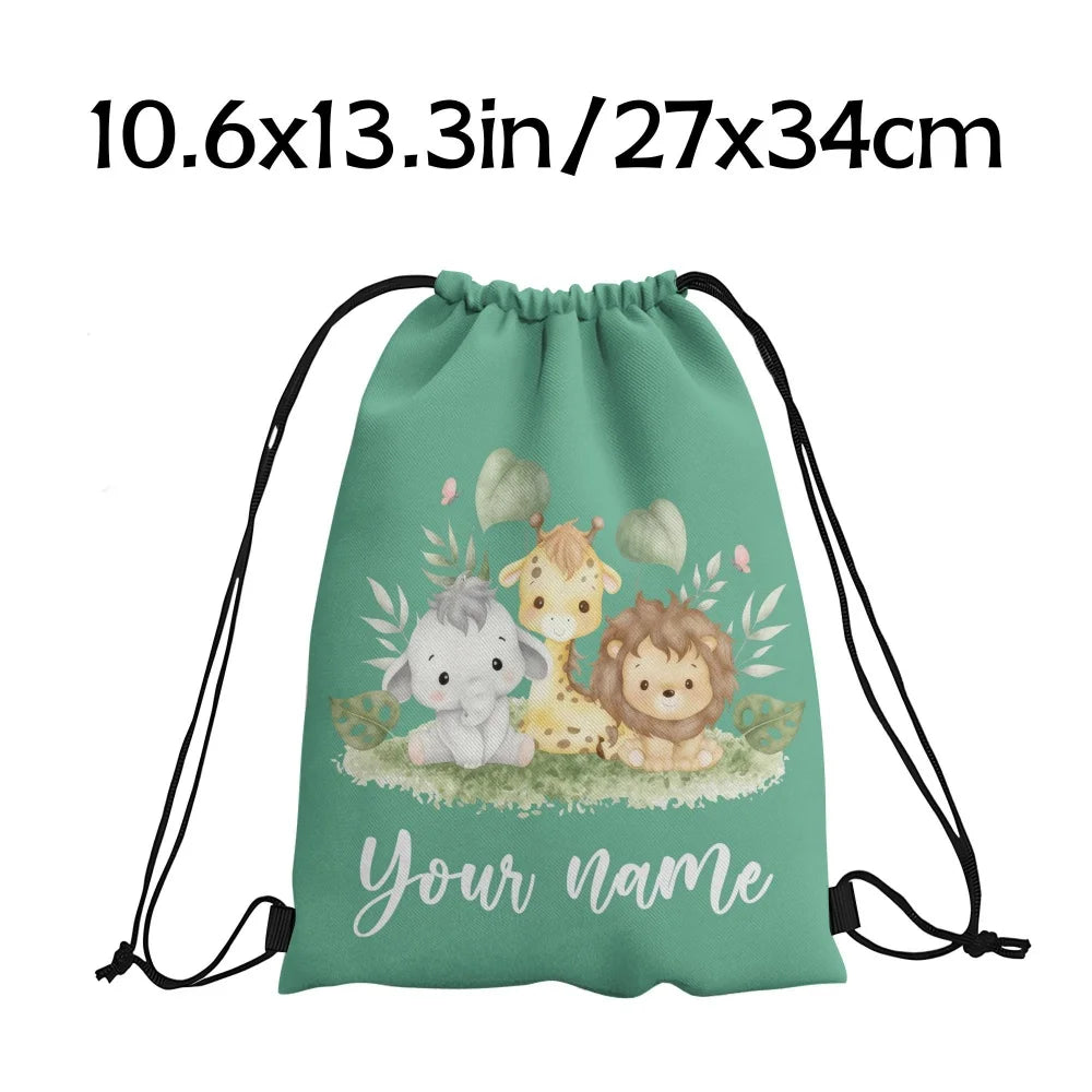 Animal Print Drawstring Bag — Versatile Lightweight Storage Pouch