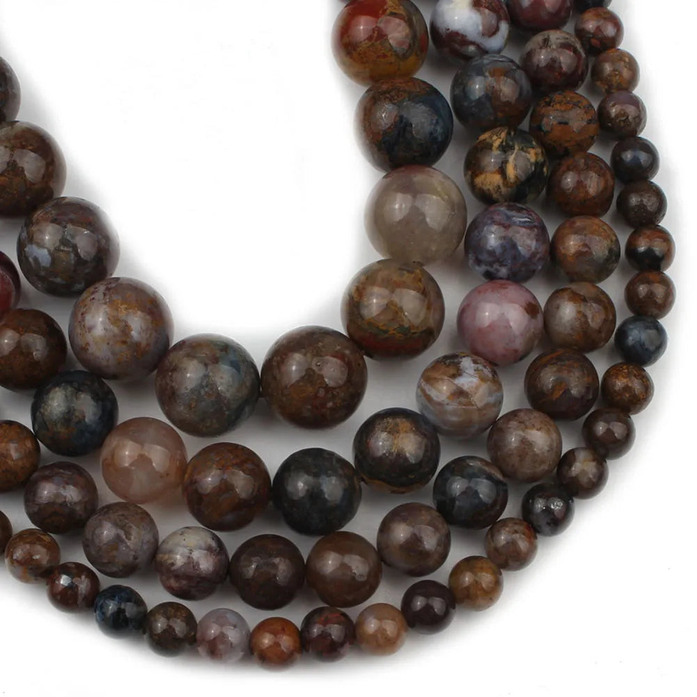 Natural Pietersite Jasper Beads — Brown Stone Rondelle for Jewelry Making