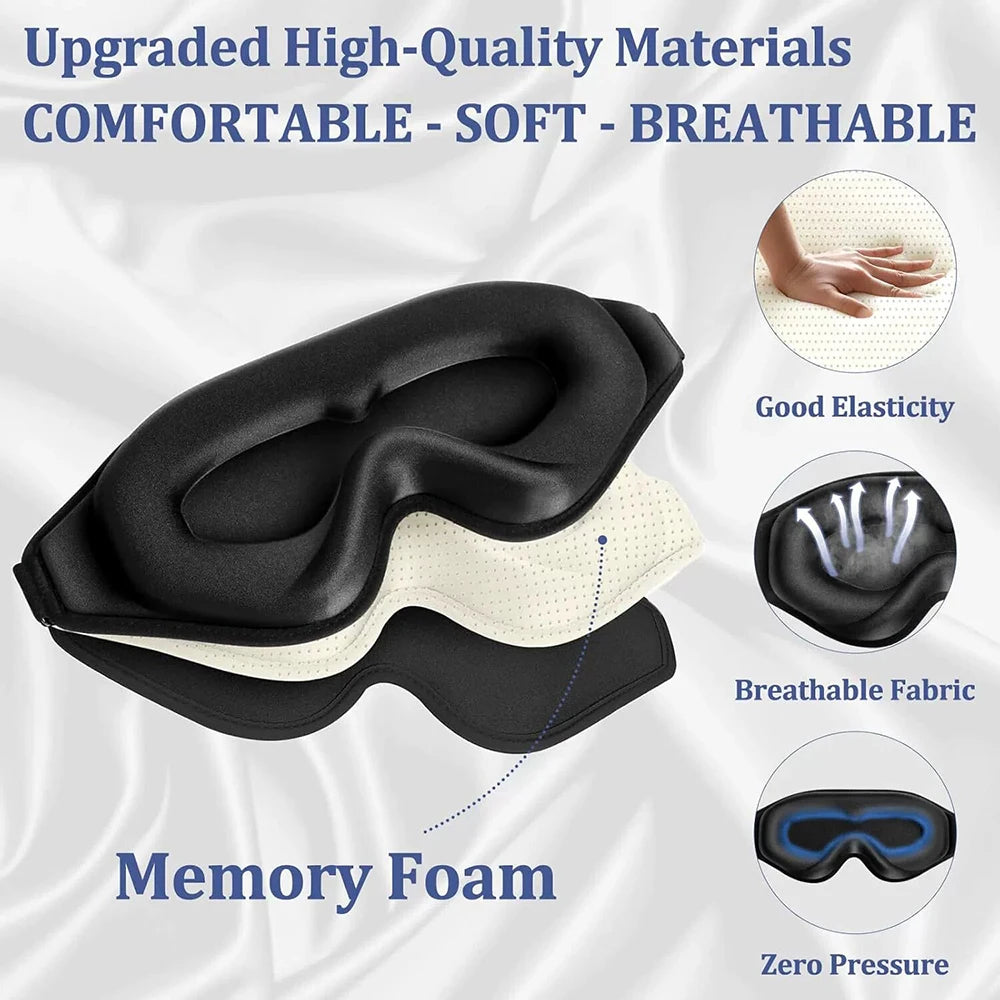 3D Memory Foam Eye Mask — Breathable Blackout Sleep Cover