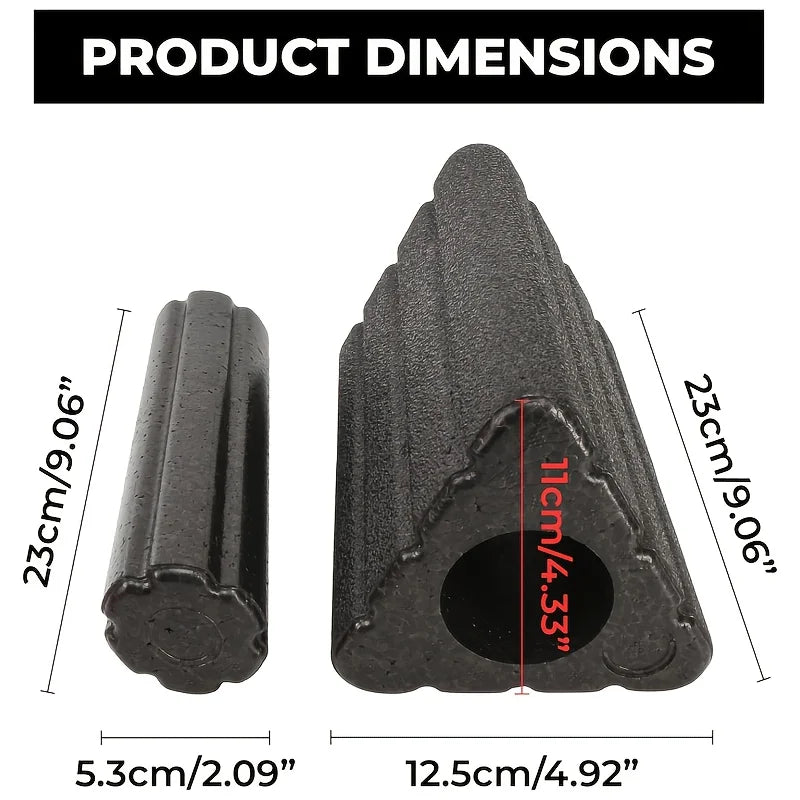 WHCMJP 2-in-1 Yoga Block — Triangular Foam Roller for Pilates and Massage
