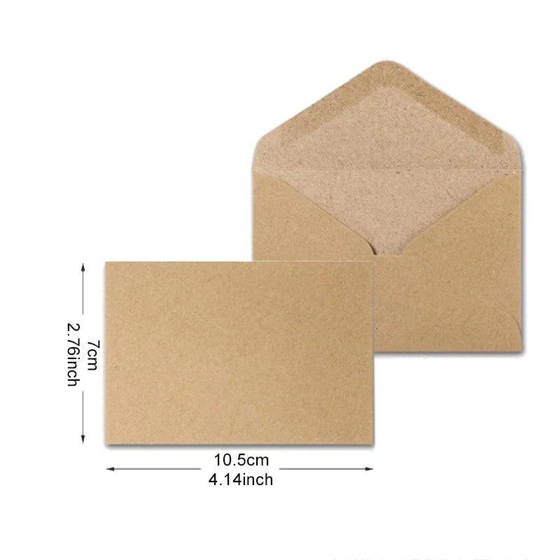 Small Kraft Paper Envelopes — 50 Piece Set for DIY Crafts and Invitations