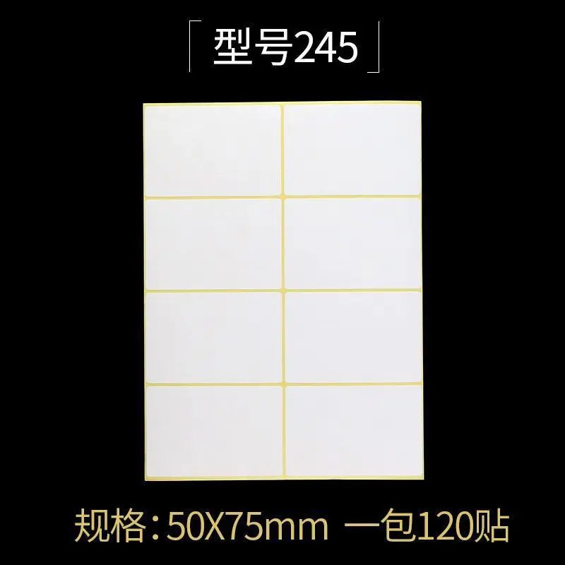 White Blank Adhesive Paper Labels — Writable Stationery Stickers, 15 Sheets