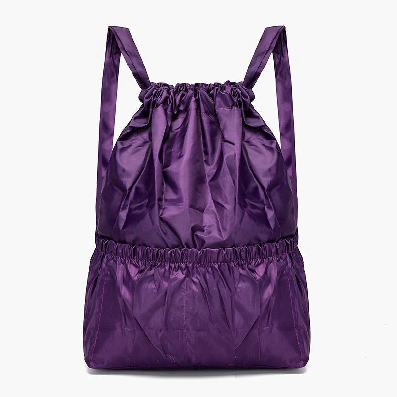 Ethnic Style Drawstring Backpack — Large Capacity Nylon Sports Bag