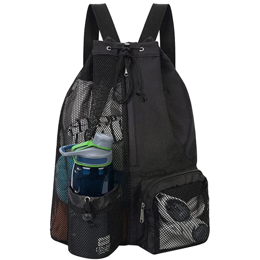vakind Drawstring Sports Backpack — Lightweight Mesh Beach Bag
