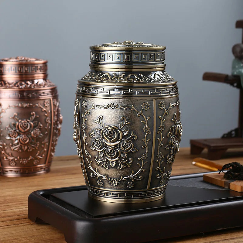Metal Pet Memorial Urn — Keepsake Cremation Box for Small Animals