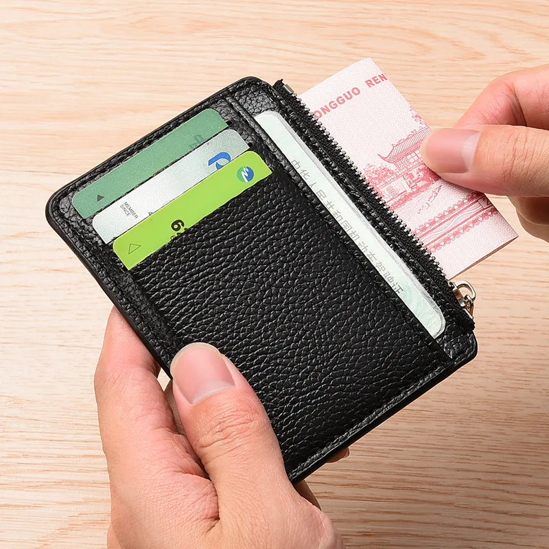 eTya Slim Leather Wallet — Multi-Slot Card Holder with Coin Pocket