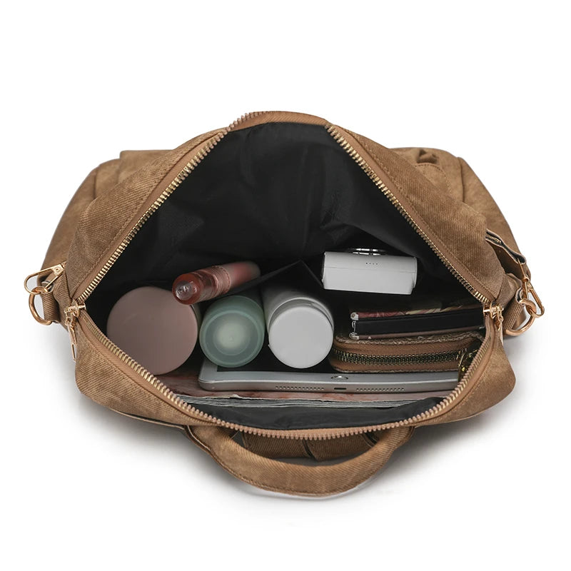 Biutefo Women's PU Leather Backpack — Lightweight Fashion Daypack for Travel