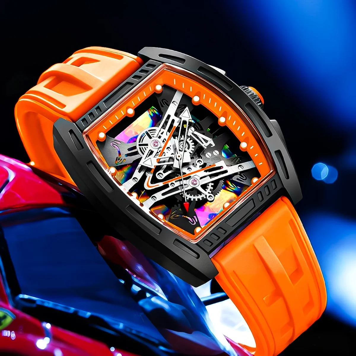 Couple's Business Casual Watch Set — Tonneau Case with Silicone Strap