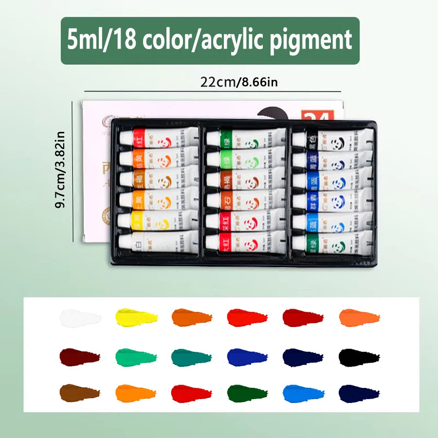 Vibrant Acrylic Paint Set — Waterproof Pigmented Colors for DIY Crafts