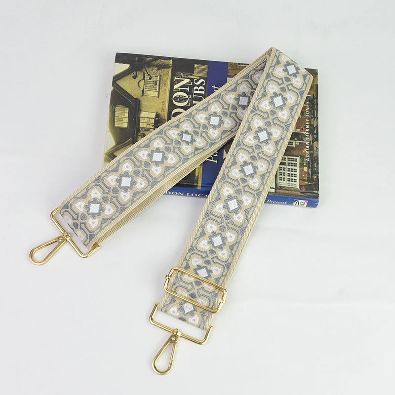Adjustable Replacement Purse Strap — Patterned Crossbody Shoulder Belt