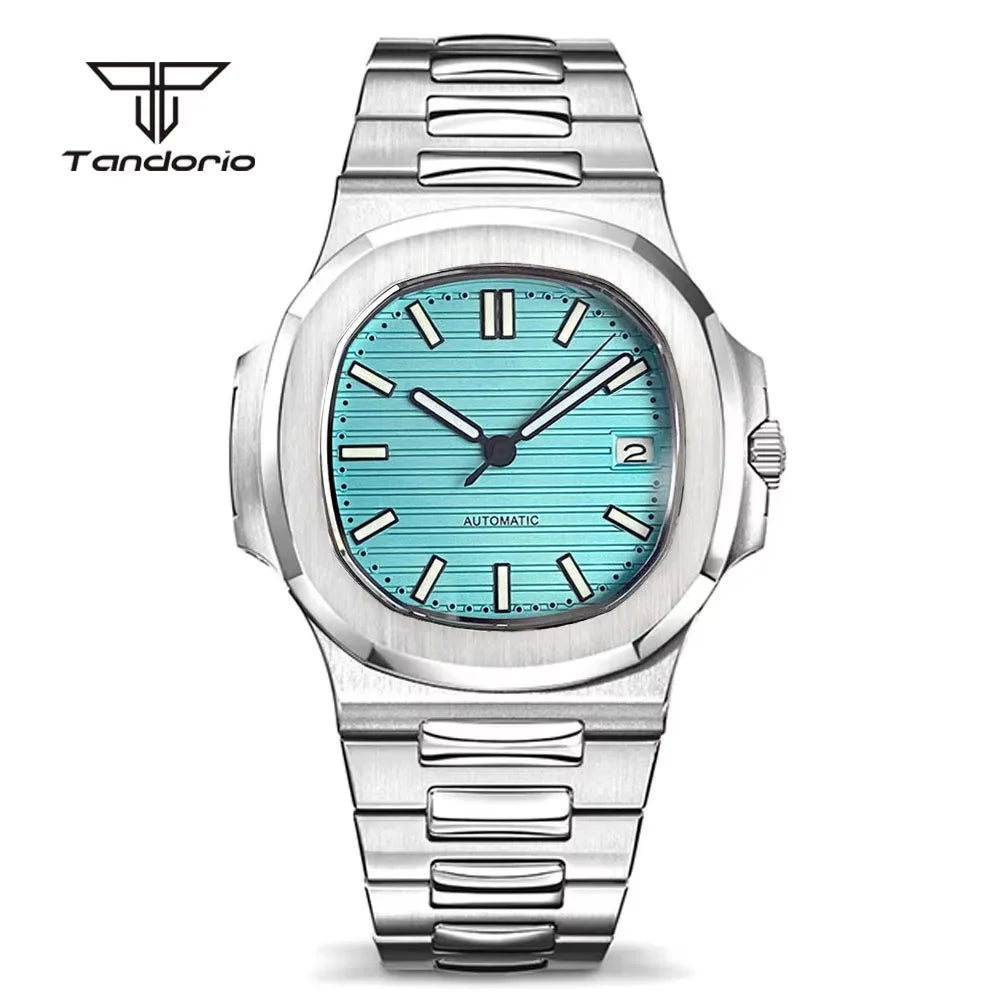 tandorio Square Automatic Watch — 40mm Stainless Steel Mechanical Wristwatch