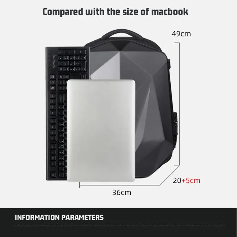 Hard Shell Laptop Backpack — Waterproof Commuter Bag for Helmets & Tech