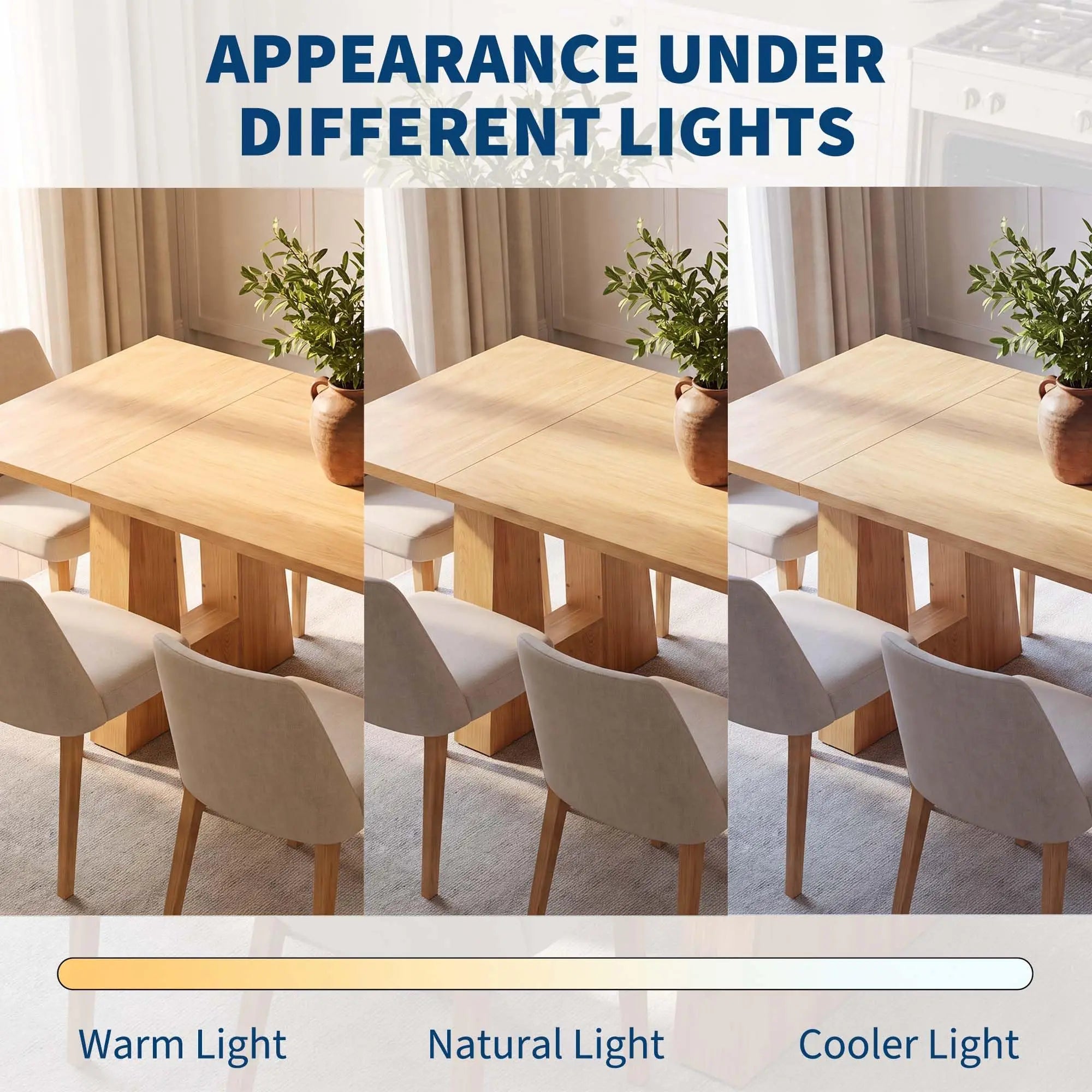 HiMISS Modern Dining Table — Mid Century Rectangular Kitchen Table