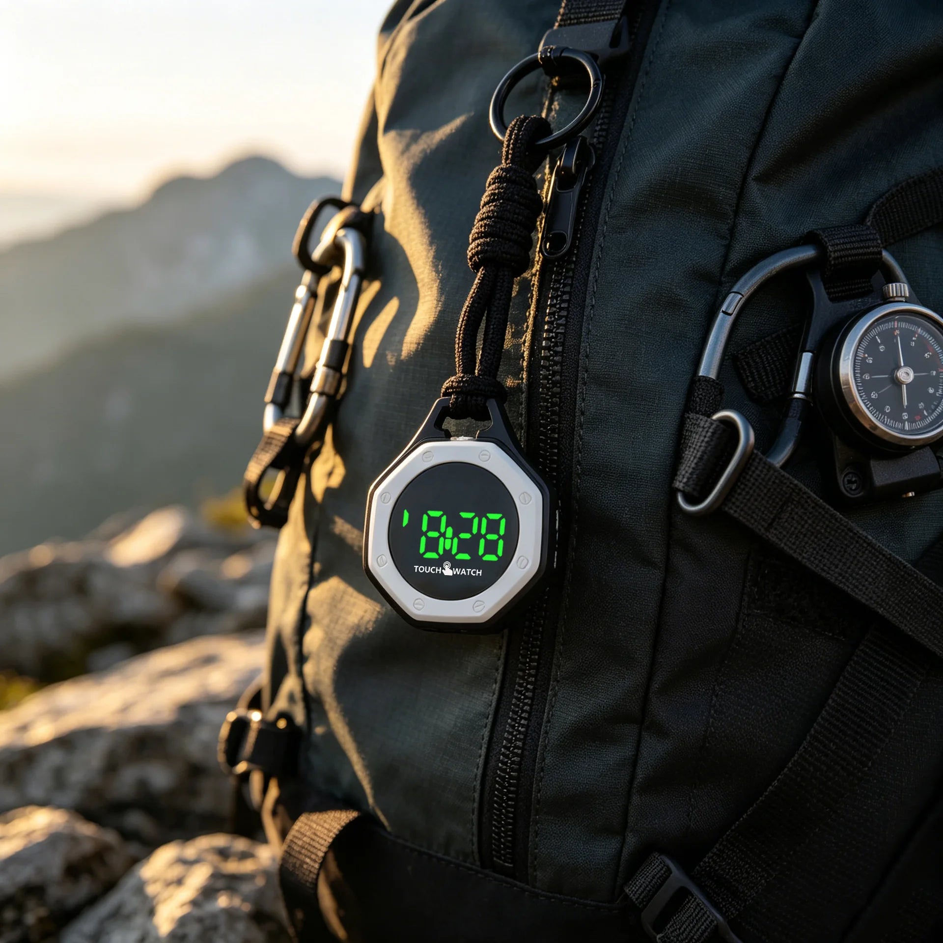 Portable Digital Pocket Watch — Silent Design with Night Light Display