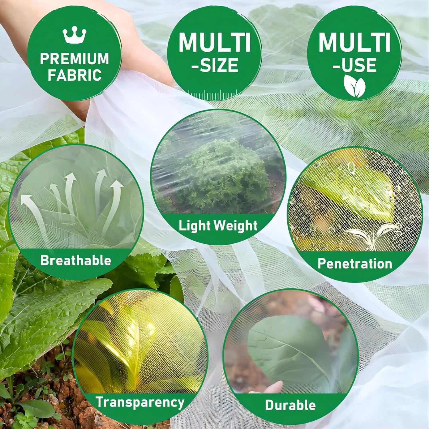 Garden Plant Insect Netting — Protective Mesh for Vegetables and Flowers