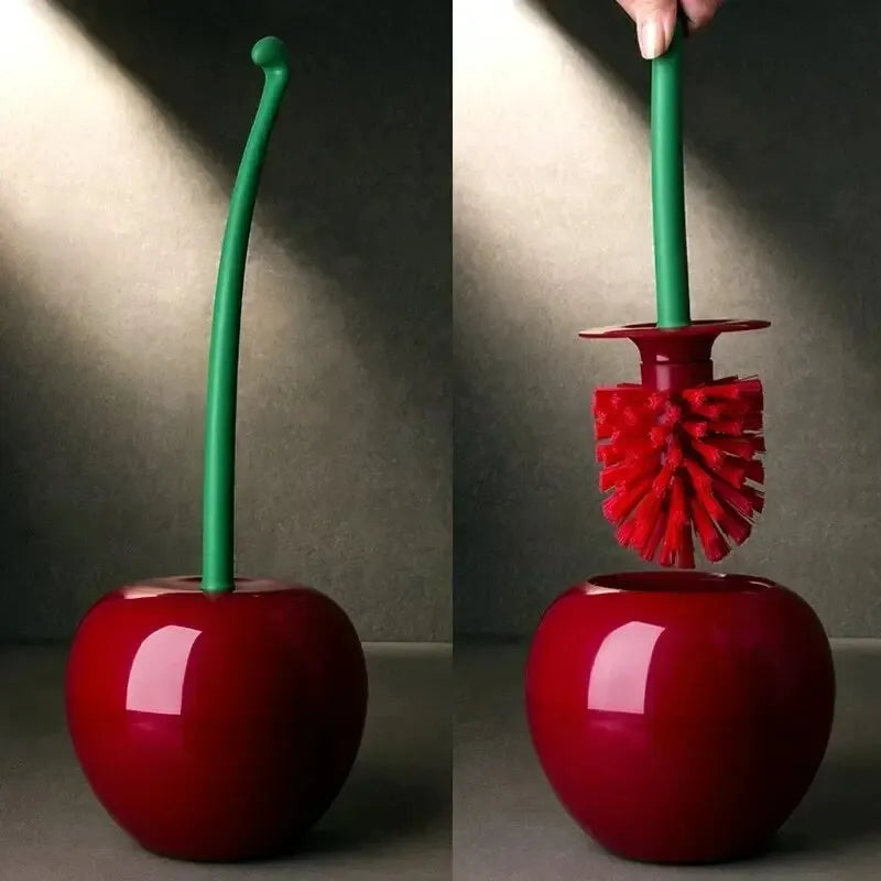 Cherry Shaped Toilet Brush Set — Creative Bathroom Cleaning Tool
