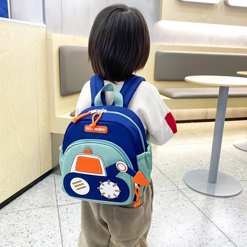 Kids Construction Vehicle Backpack — Lightweight School Bag for Toddlers