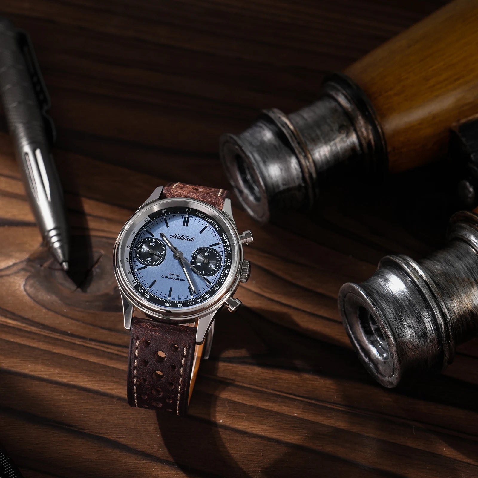 militado ML23 Quartz Chronograph Watch — Stainless Steel & Sapphire Crystal