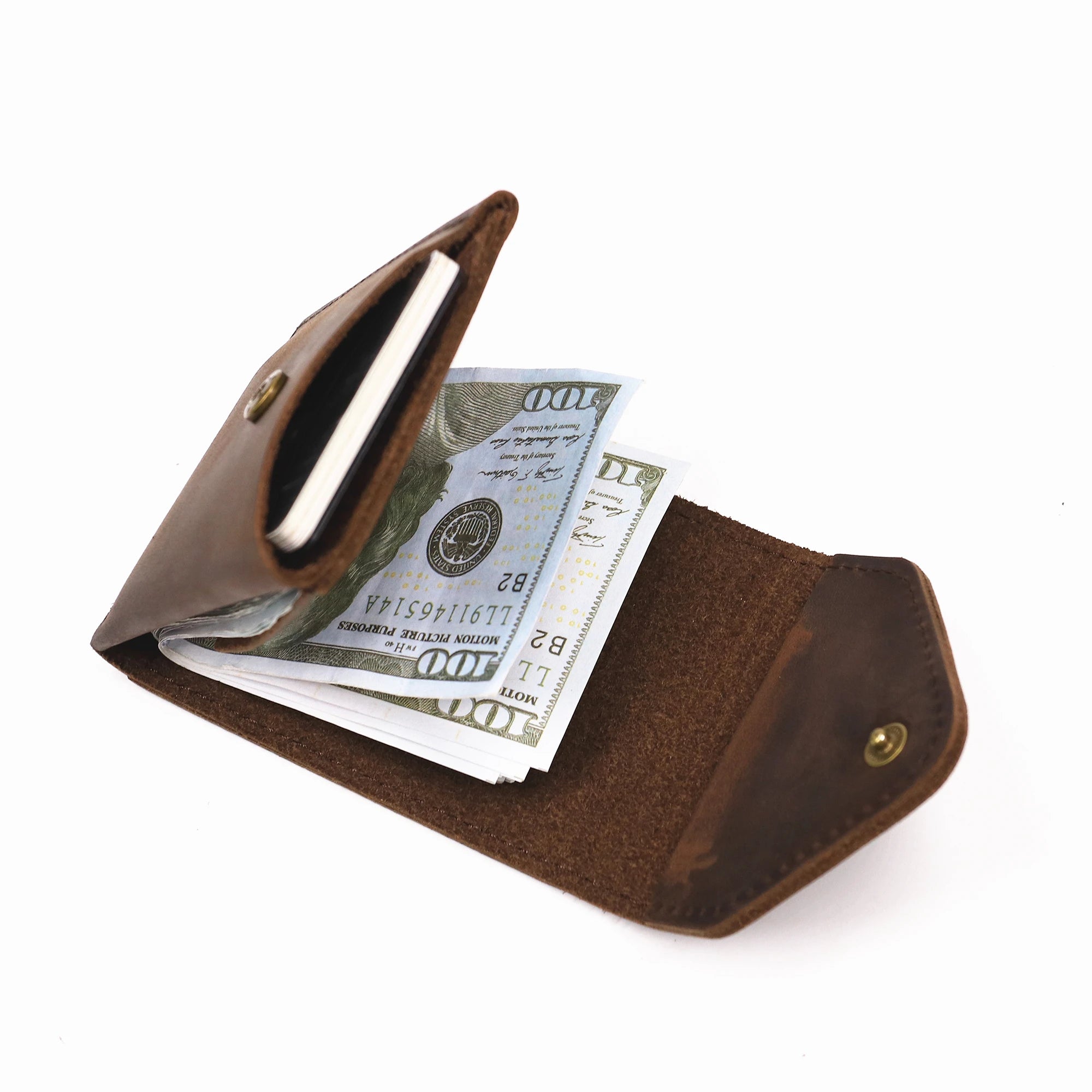 Genuine Leather Men's Slim Wallet — Minimalist Cowhide Card Holder