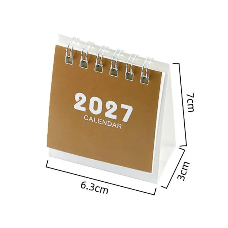 2027 Portable Desk Calendar — Compact Daily Planner for Home and Office