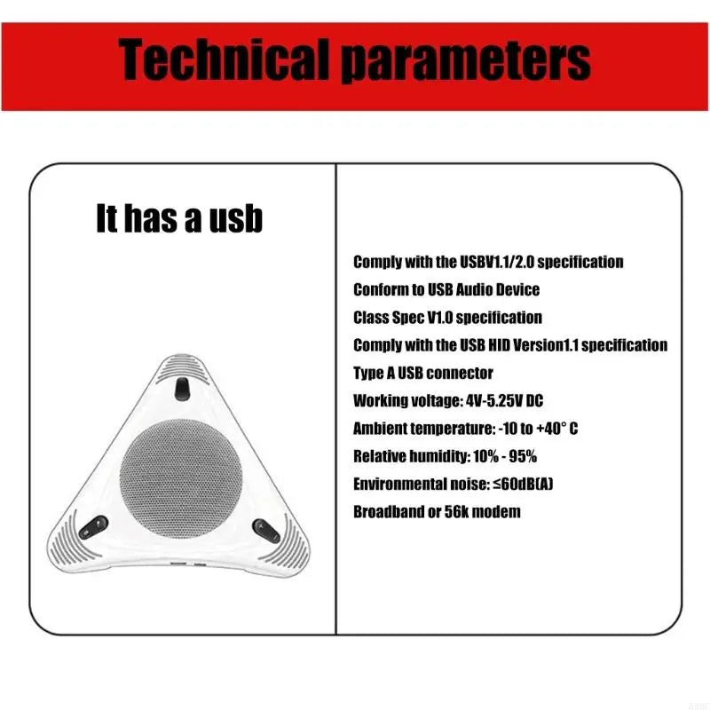USB Desktop Conference Microphone — Omnidirectional Speaker & Noise Reduction