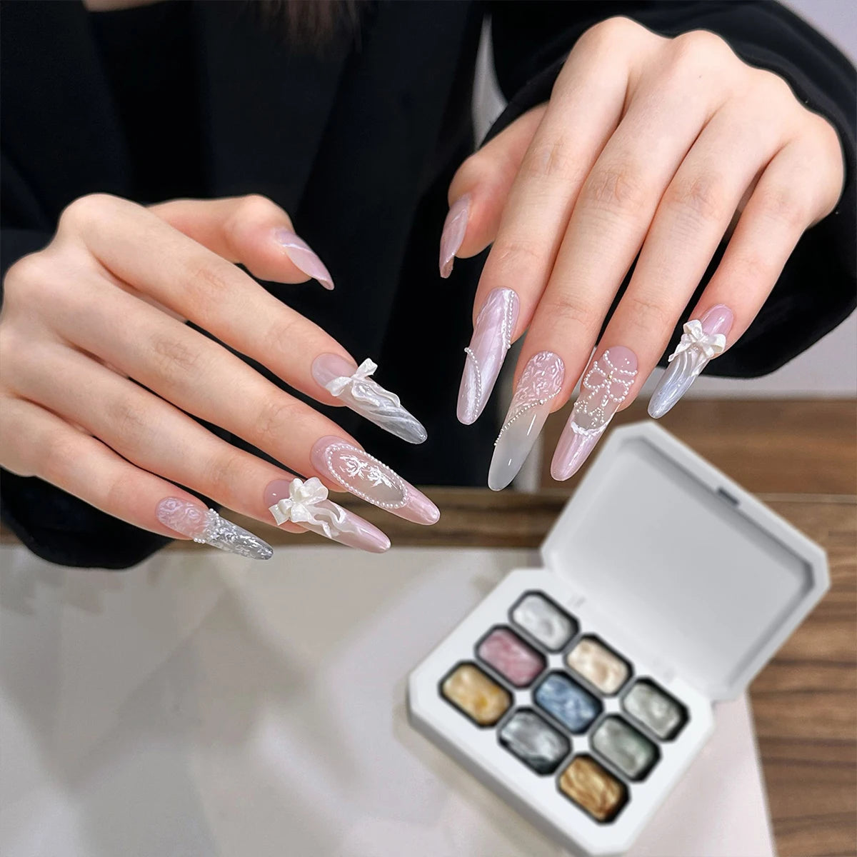 Pearl Gloss Solid Gel Nail Polish — 9 Color Set for Semi-Permanent DIY Art