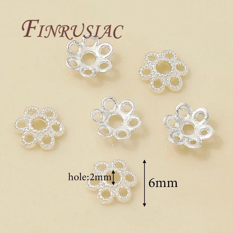FINRUSIAC Gold Plated Brass Bead Caps — Round Jewelry Findings for DIY Necklaces