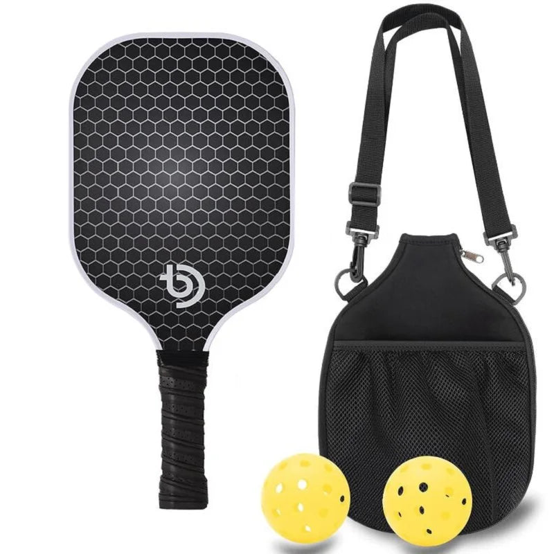 Fiberglass Pickleball Paddle Set — Non-Slip Grip with Balls and Carry Bag